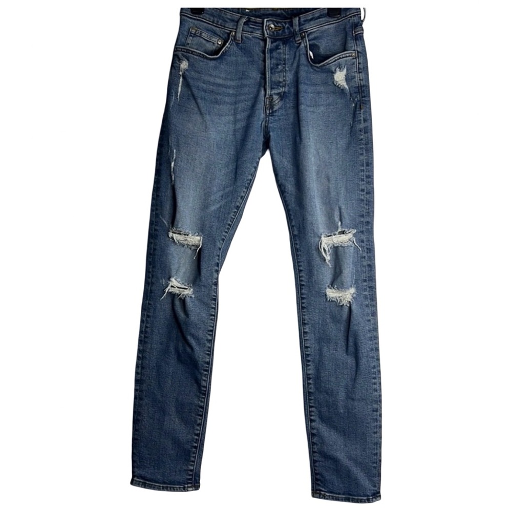 Jeans - Blue distressed skinny low waist 31/32 jeans - EUC. Item#6